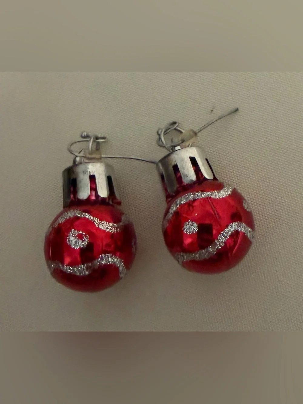 Festive Reindeer and Ornament Earring Set - Red